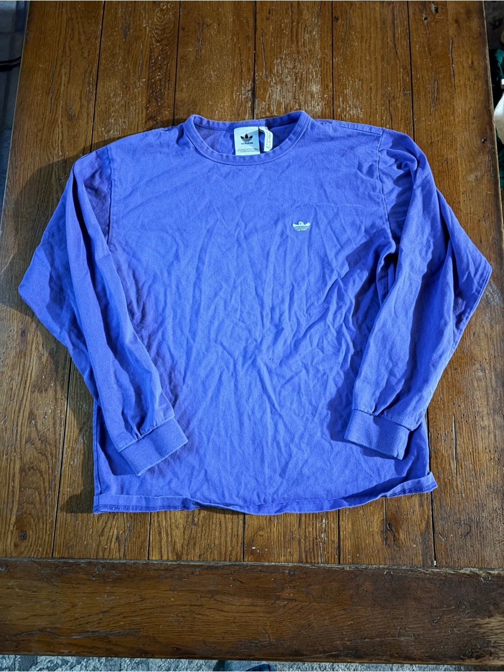 adidas Purple Long Sleeve Crewneck Tee